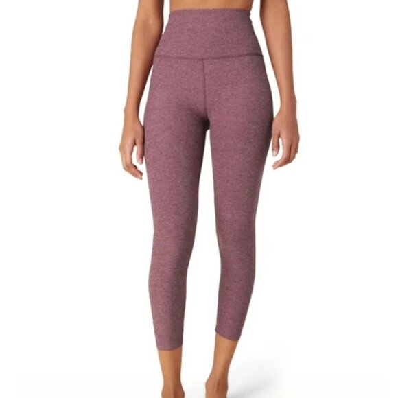 Beyond Yoga Pants - Beyond Yoga Spacedye High Waisted Capri Legging Pale Plum Heather  Size XS